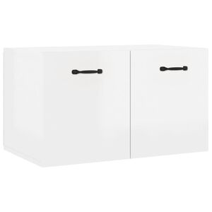 vidaXL Armadietto a Muro Bianco Lucido 60x36,5x35 cm Legno Multistrato