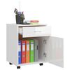 vidaXL Mobiletto con Ruote Bianco Lucido 45x38x54cm Legno Multistrato