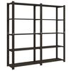 vidaXL Scaffale a 5 Livelli Nero 170x38x170 cm in Legno di Pino