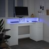 vidaXL Scrivania con Luci LED Bianca 140x55x91 cm in Legno Multistrato