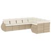 vidaXL Set Divano da Giardino 9 pz con Cuscini Beige in Polyrattan