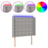 vidaXL Testiera a LED Grigio Chiaro 83x16x118/128 cm in Tessuto