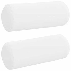vidaXL Cuscini a rullo 2 pcs Bianco &Oslash; 15 x 40 cm Tessuto