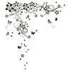 WALPLUS Adesivo Decorativo per Interni Vite e Farfalle 130x150cm Nero