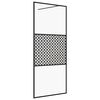 vidaXL Parete per Doccia Walk-in Vetro Trasparente ESG 115x195cm Nera