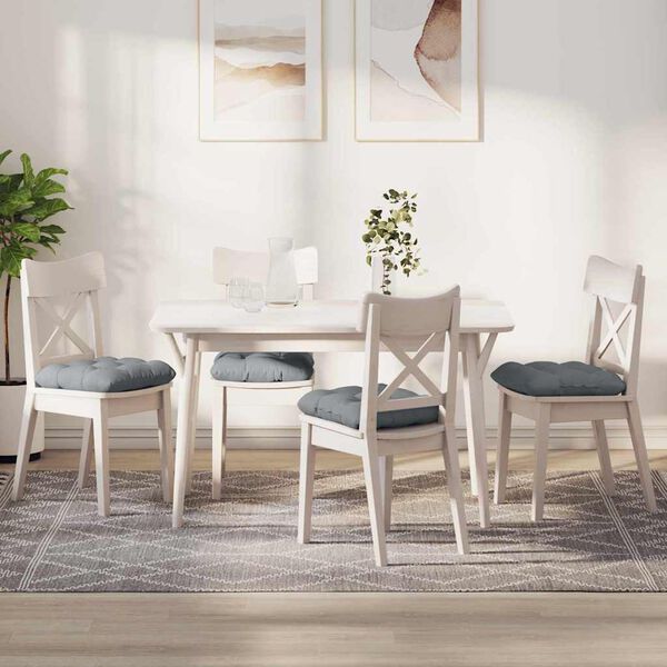 vidaXL Cuscini per Seduta 4 pcs Grigio chiaro 40 x 40 x 12 cm Tessuto