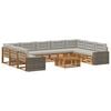 vidaXL Set di divani da esterno 10 pz Naturale e Grigio Chiaro
