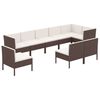 vidaXL Set Divani da Giardino 9 pz con Cuscini in Polyrattan Marrone