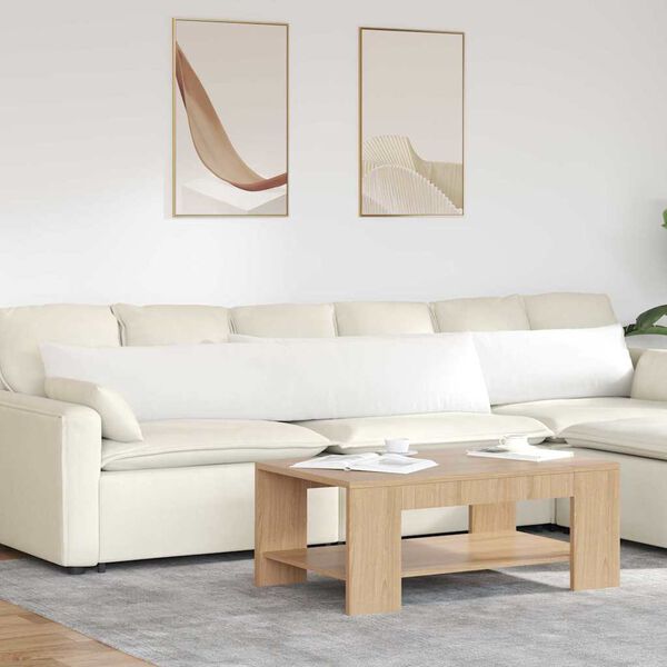 vidaXL Cuscini da Divano 2 pcs Bianco 200 x 40 cm Tessuto