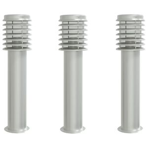 vidaXL Lampade da Terra per Esterni 3 pz Nere 60 cm in Acciaio Inox