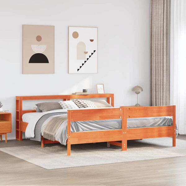 vidaXL Letto senza Materasso Marrone Cera 180x200 cm in Legno di Pino