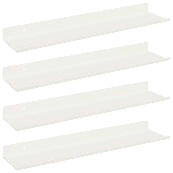 vidaXL Mensola sospesa 4 pcs Bianco 40 x 9 x 2,5 cm Acciaio