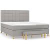 vidaXL Giroletto a Molle con Materasso Grigio Chiaro180x200 cm Tessuto