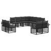 vidaXL Set di divani da esterno 11 pcs Nero e Grigio scuro Poliestere
