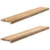 vidaXL Davanzali 2 pz Non Trattati 120x20x2cm Legno Massello di Rovere