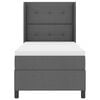 vidaXL Letto a molle con materasso Grigio scuro 90 x 190 cm Tessuto