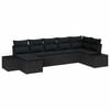 vidaXL Set Divano da Giardino 7 pz Nero polyrattan
