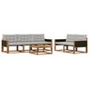 vidaXL Set di divani da esterno 6 pcs Naturale e Grigio Chiaro