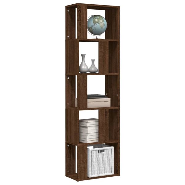 vidaXL Libreria Rovere Marrone 45x24x160 cm in Legno Multistrato