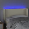 vidaXL Testiera a LED Crema 93x16x78/88 cm in Similpelle