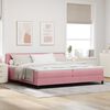 vidaXL Letto a molle con materasso Rosa 200 x 200 cm Velluto