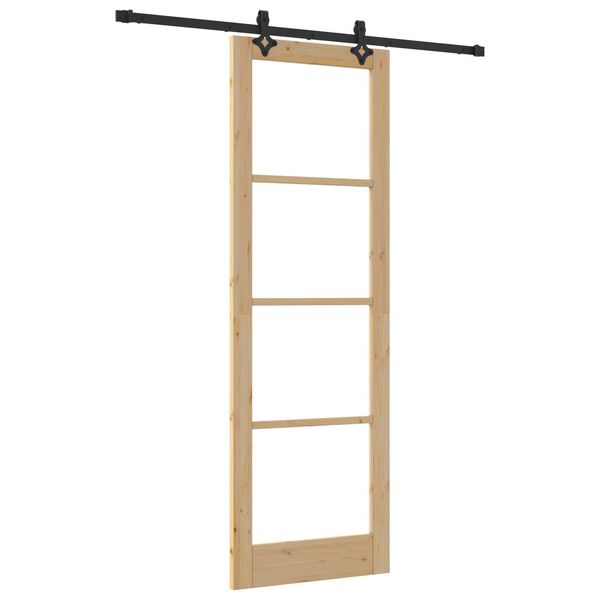 vidaXL Porta scorrevole ORKDAL Naturale e Nero 78 x 232 cm