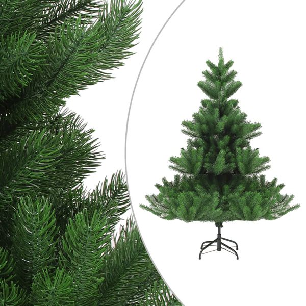 vidaXL Albero Natale Artificiale Nordmann con LED Palline Verde 210 cm