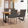 vidaXL Set Mobili da Pranzo Giardino 5 pz in Polyrattan Grigio