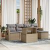 vidaXL Set Divano da Giardino 6 pz con Cuscini Beige in Polyrattan
