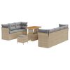 vidaXL Set Divano da Giardino 10 pcs Beige polyrattan