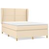 vidaXL Giroletto a Molle con Materasso Crema 140x19 cm in Tessuto
