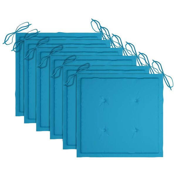 vidaXL Sedie da Giardino Pieghevoli 6pz con Cuscini in Massello Acacia