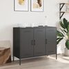 vidaXL Credenza Nera 100,5x39x79 cm in Acciaio