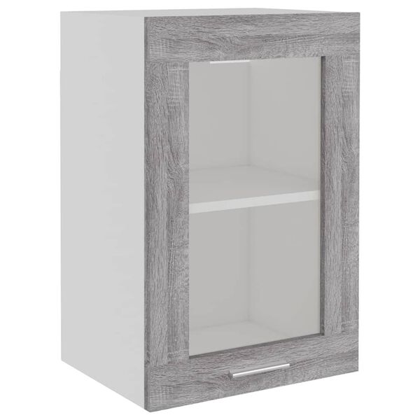 vidaXL Mobile Pensile “Lyon” Vetro Grigio Sonoma 40x31x60cm