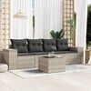 vidaXL Set Divano da Giardino 5pz con Cuscini Grigio Chiaro Polyrattan