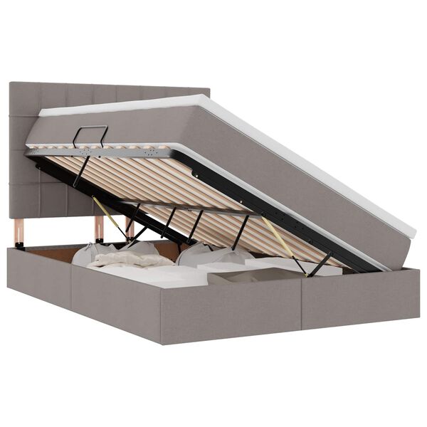 vidaXL Letto con contenitore e LED Talpa 140 x 200 cm Poliestere