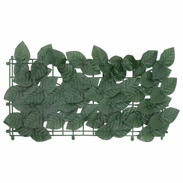 vidaXL Paravento da Balcone con Foglie Verde Scuro 400x150 cm