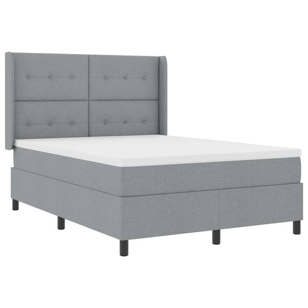 vidaXL Letto a molle con materasso Grigio chiaro 160 x 200 cm Tessuto