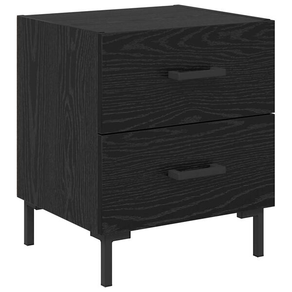 vidaXL Armadio da Notte con cassetto Rovere Nero 40 x 35 x 47,5 cm