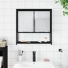 vidaXL Mobile da Bagno con Specchio Nero 60x16x60 cm Legno Multistrato