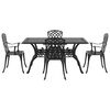 vidaXL Set da Pranzo per Giardino 5 pcs Nero Alluminio