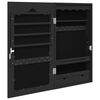 vidaXL Armadio Portagioie con Specchio a Muro Nero 37,5x10x67 cm