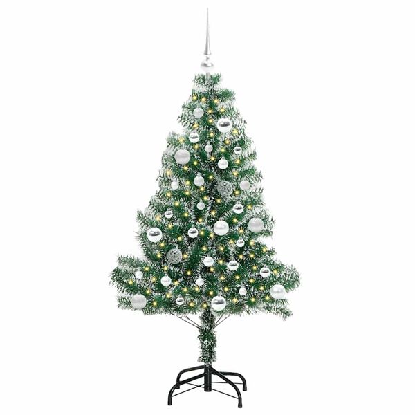 vidaXL Albero di Natale Artificiale Imbiancato con Luci LED 150 cm