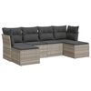 vidaXL Set Divano da Giardino 6pz con Cuscini Grigio Chiaro Polyrattan