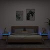 vidaXL Comodini con Luci LED 2pz Rovere Sonoma 40x39x48,5 cm