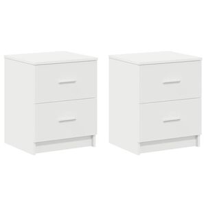 vidaXL Comodini 2 pz con 2 Cassetti Bianchi 40x36x50 cm