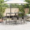vidaXL Set Bar da Giardino 9 pz con Cuscini in Polyrattan Grigio