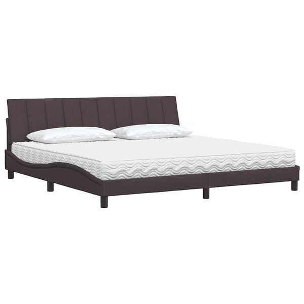 vidaXL Letto con Materasso Hanko Marrone Scuro 200x200 cm in Tessuto