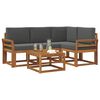 vidaXL Set di divani da esterno con cuscino 5 pcs Naturale e Antracite