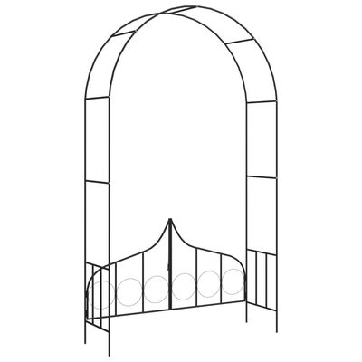 vidaXL Arco da Giardino con Porta Nero 138x40x238 cm in Ferro